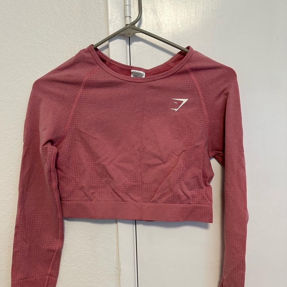 gymshark vital seamless 2.0 long sleeve crop top - pink